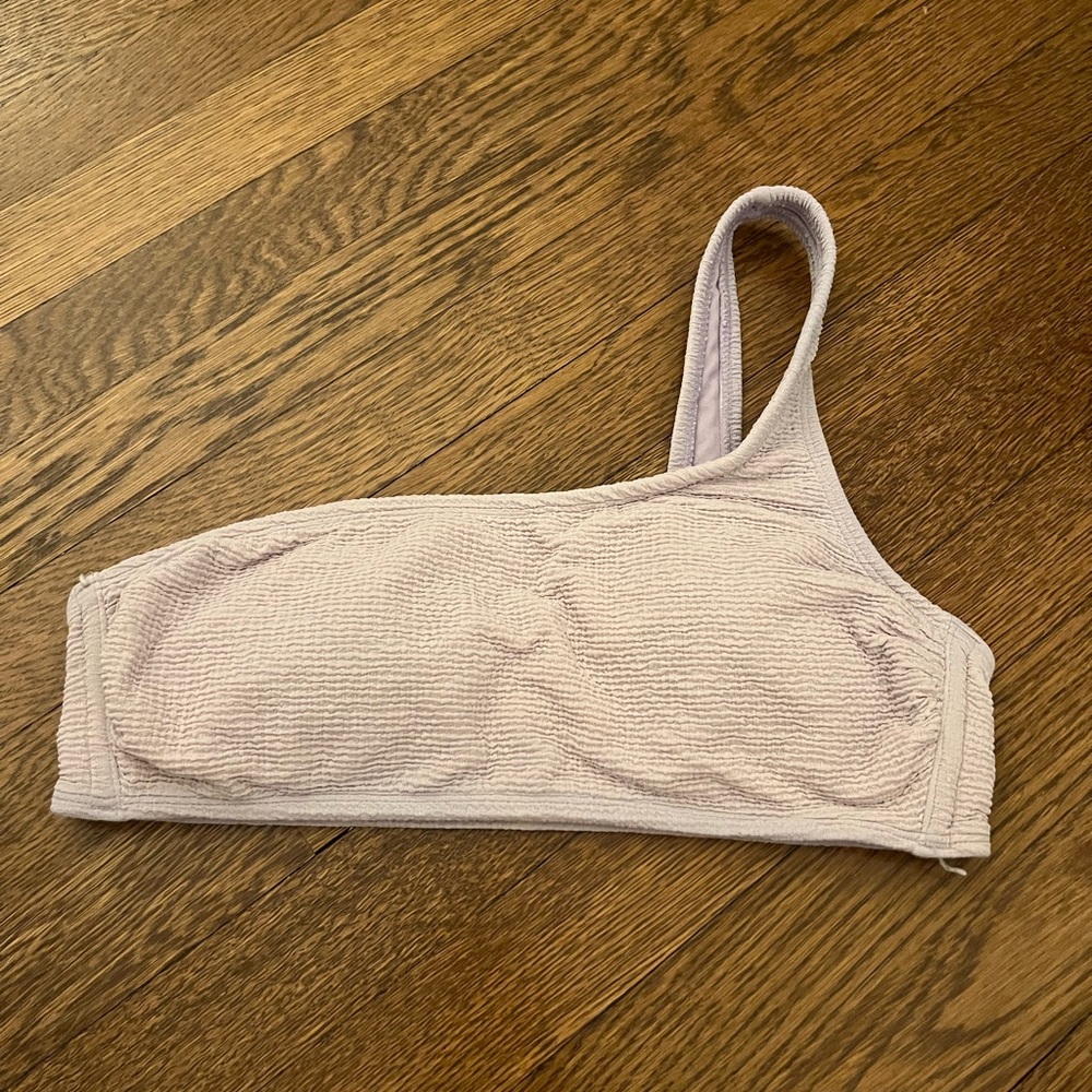 One-Shoulder Textured Bralette - Cream